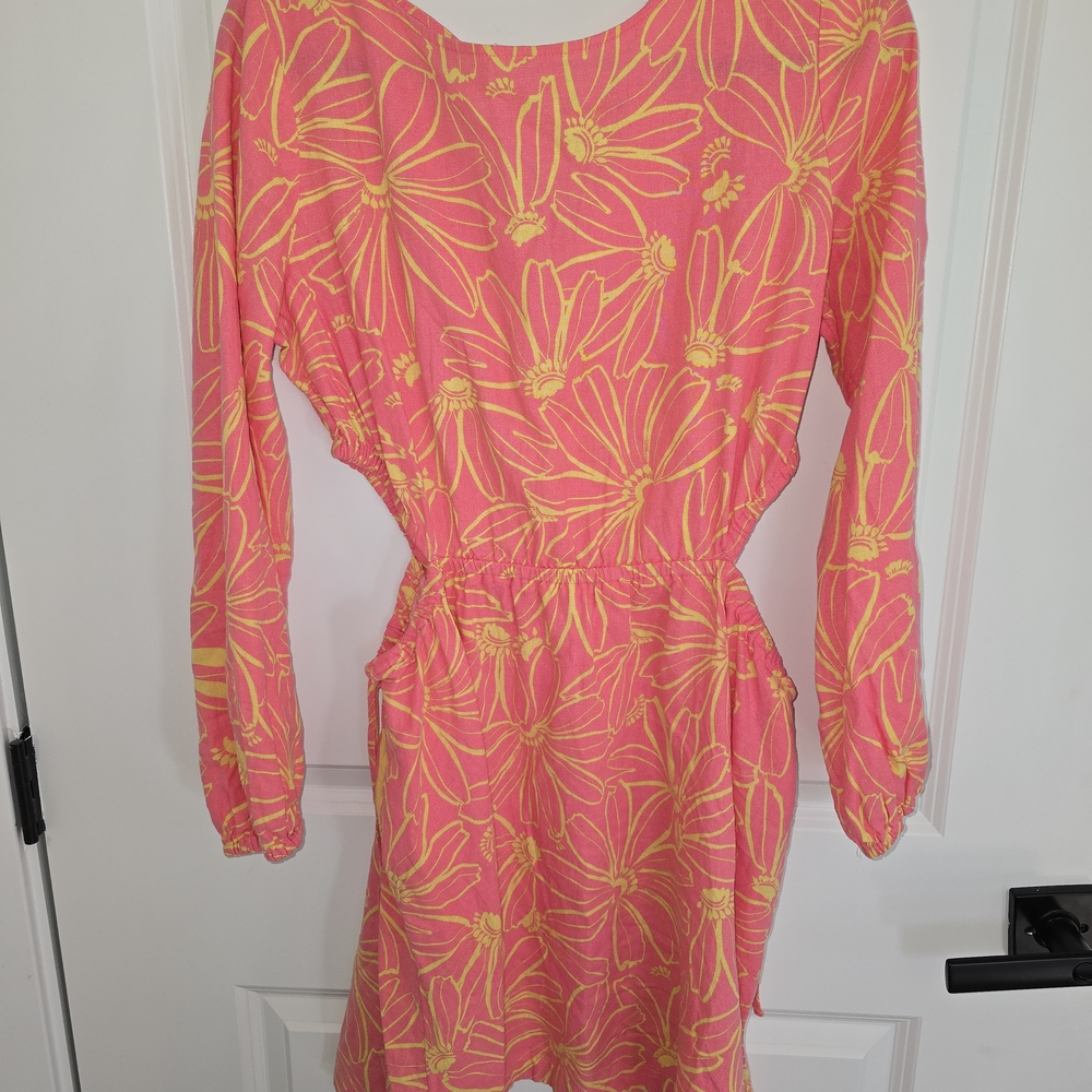 Universal Thread Pink And Yellow Patterned Dress - image 3